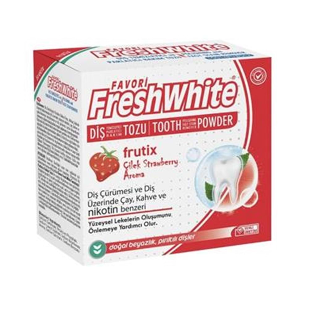 FRESH WHİTE DİŞ TEMİZLEME TOZU 50 GR. ÇİLEKLİ