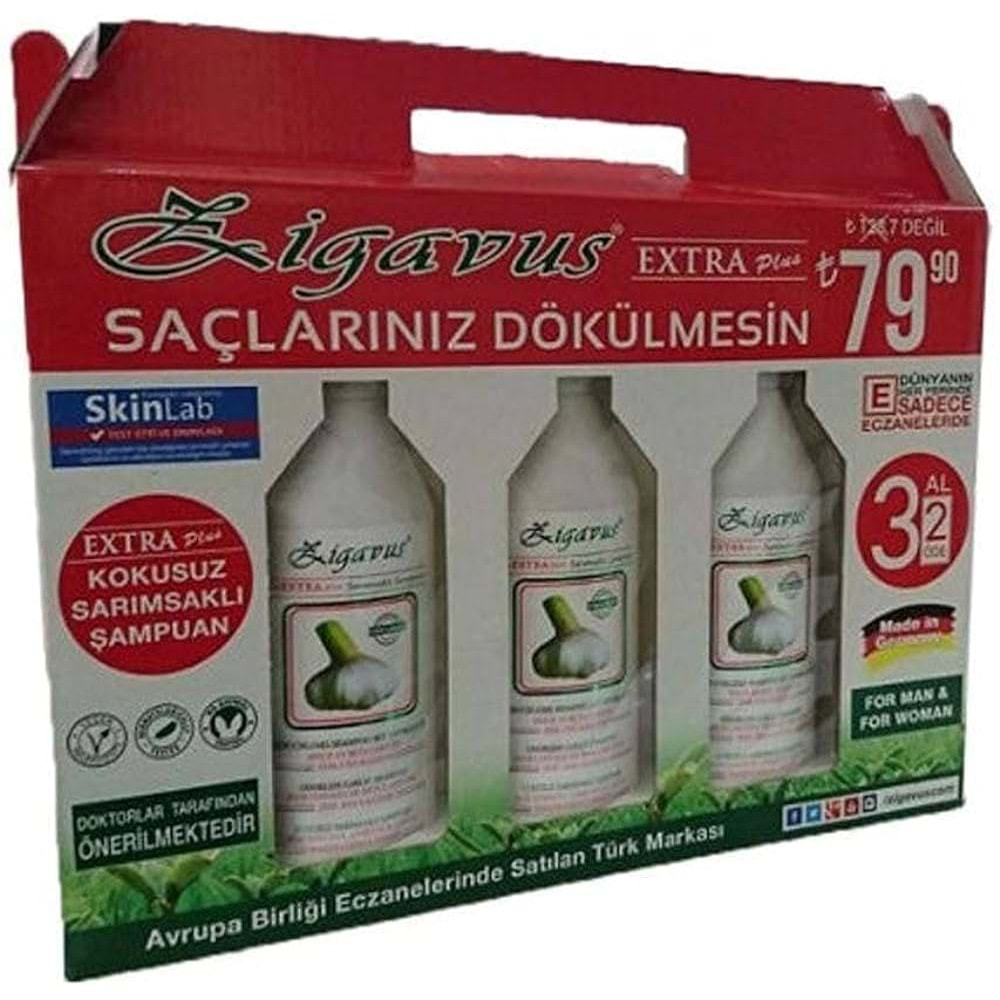 ZİGAVUS EXTRA PLUS SARIMSAKLI ŞAMPUAN 3 AL 2 ÖDE 300 ML