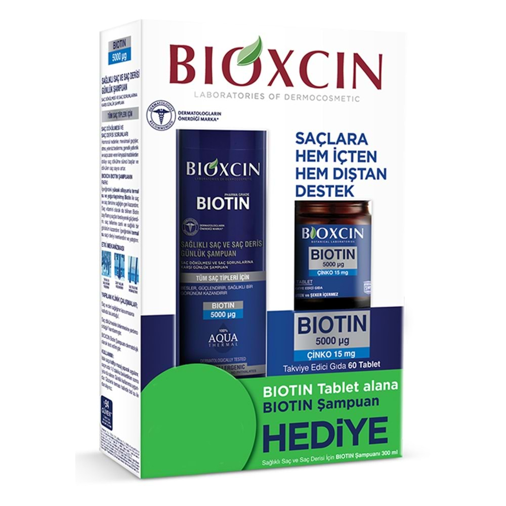 BIOXCIN BIOTIN 5000 MCG ÇİNKO 15 MG + ŞAMPUAN 300 ML