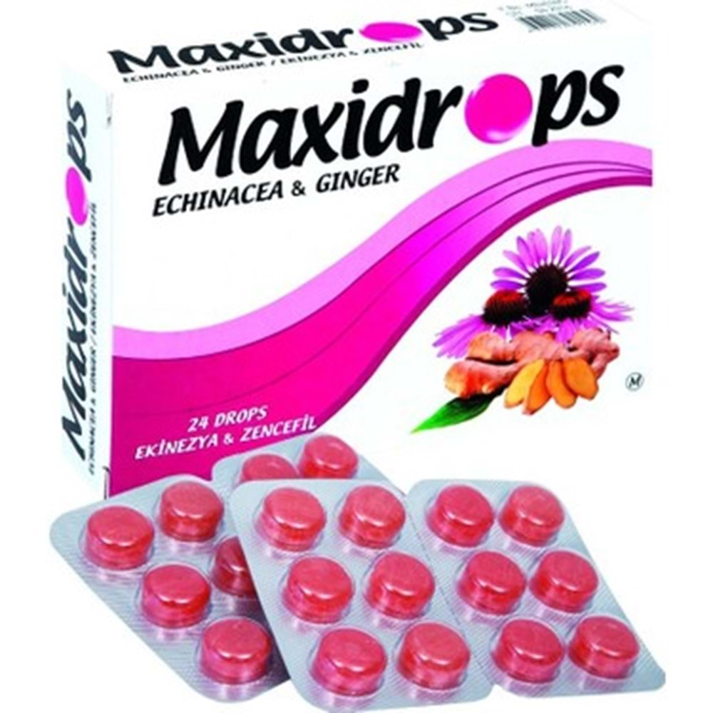 MAXİDROPS PASTİL EKİNEZYA VE ZENCEFİL 24 ADET