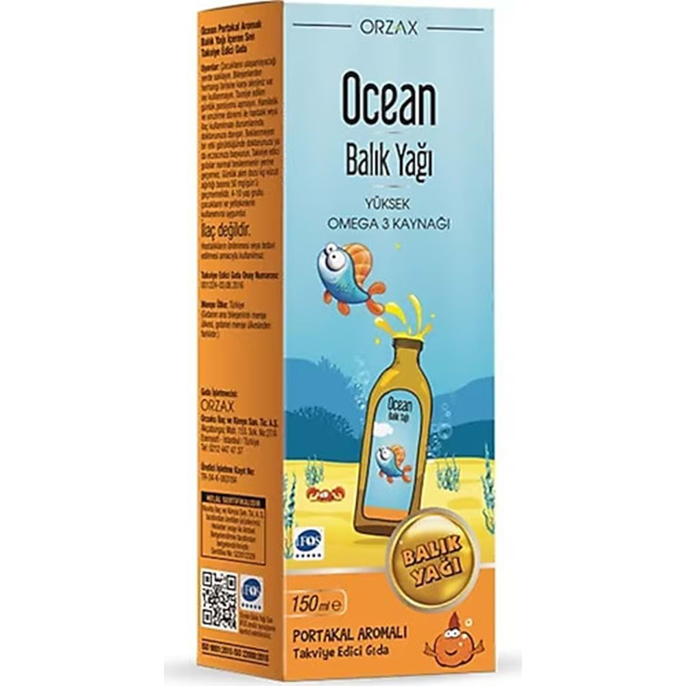 OCEAN BALIK YAĞI PORTAKAL AROMALI ŞURUP 150 ML