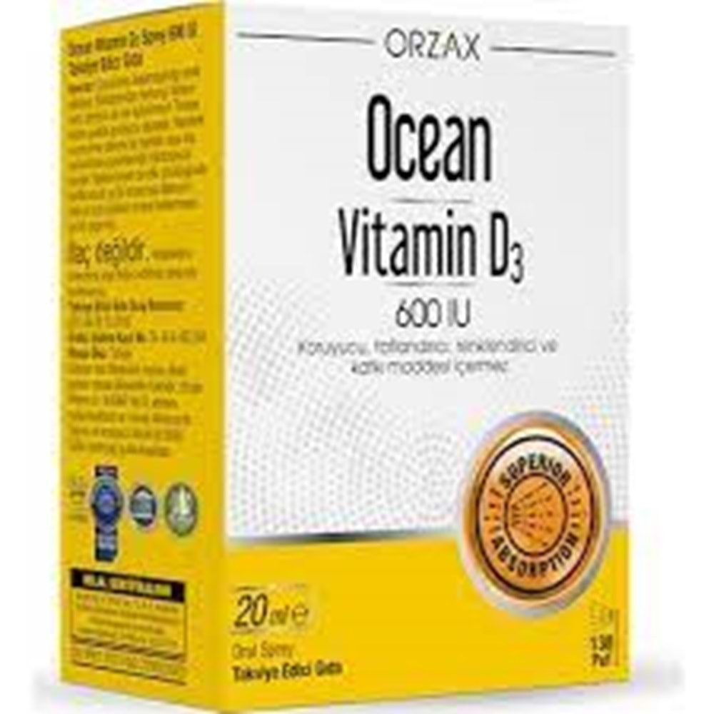 OCEAN VİTAMİN D3 600 IU ORAL SPREY 20 ML