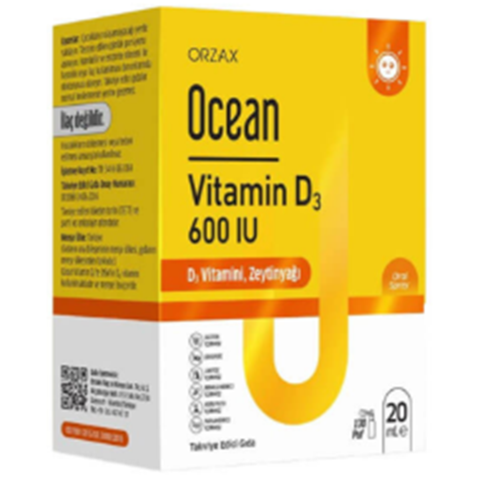 OCEAN VİTAMİN D3 600 IU ORAL SPREY 20 ML