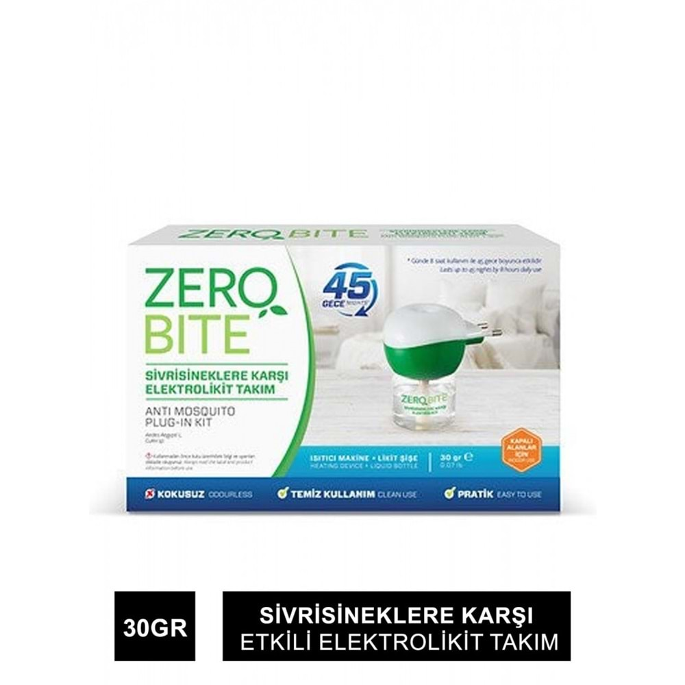 ZEROBİTE ELEKTRO CİHAZ + LİKİT 45 GECE 30 GR.