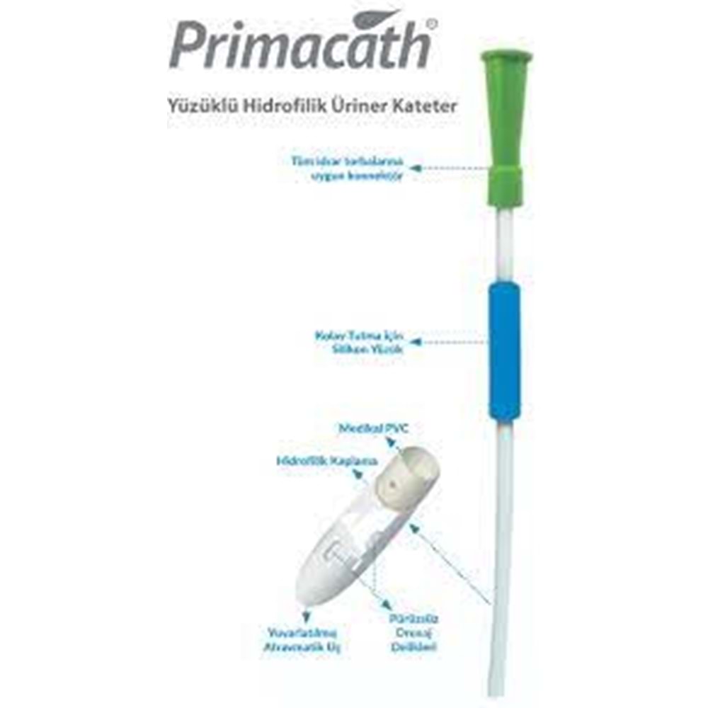 PRİMACATH HİDROFİLİK KATETER YÜZÜKLÜ 10 FR X 20 CM