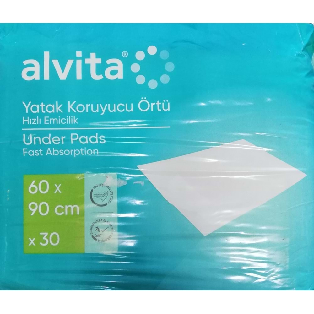 ALVİTA YATAK KORUYUCU 60 CM X 90 CM 30 ADET