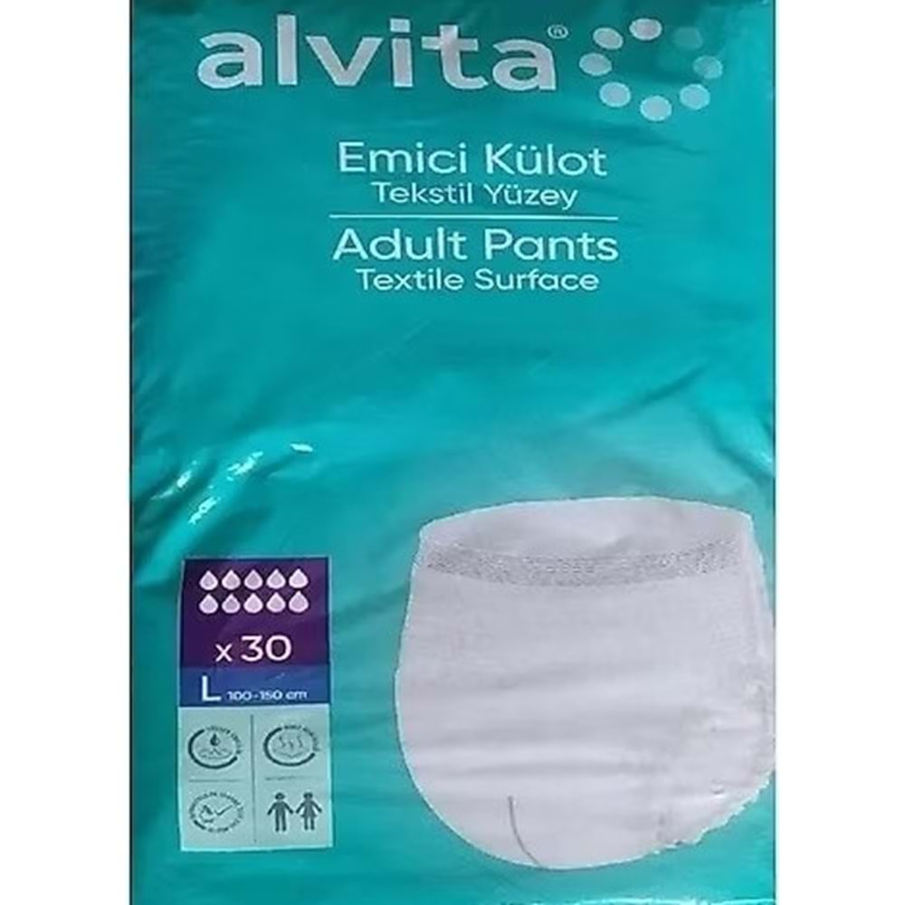 ALVİTA HASTA BEZİ KÜLOTLU LARGE 30 ADET