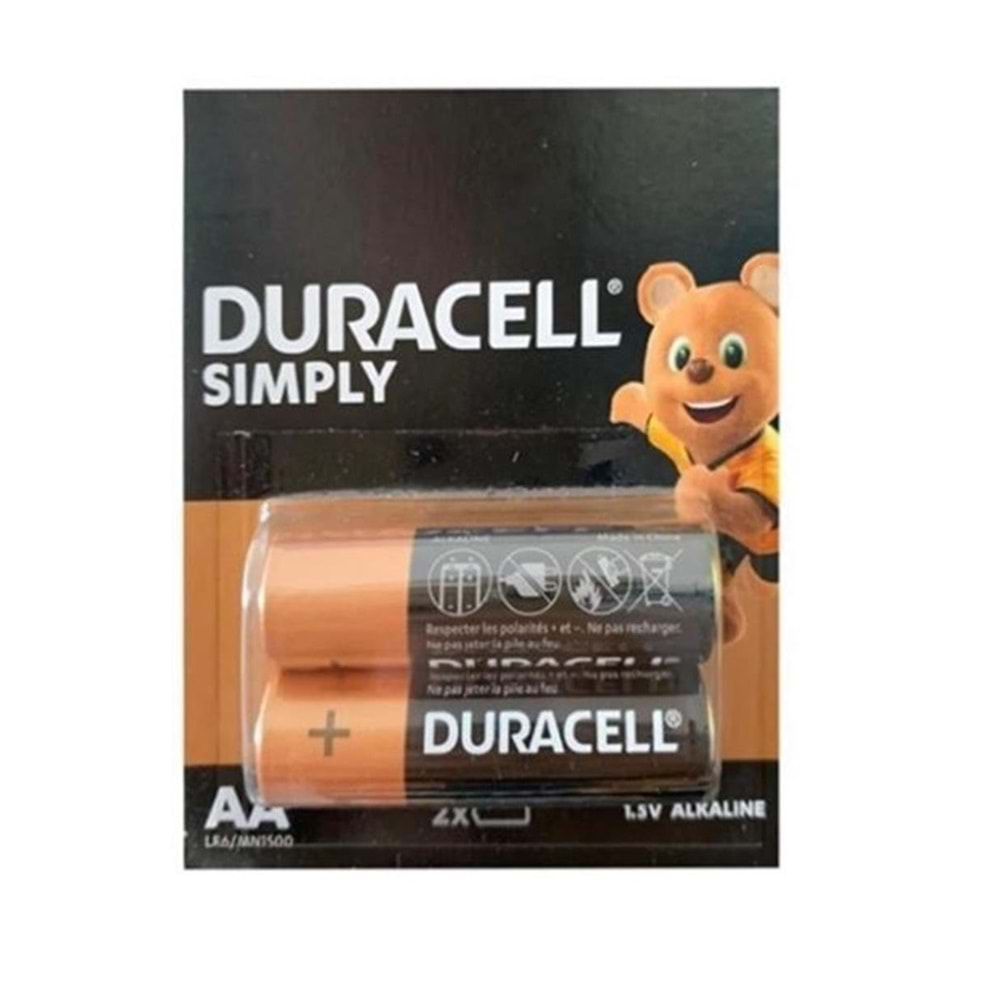 DURACELL AA 1,5 V KALIN PİL 2 Lİ