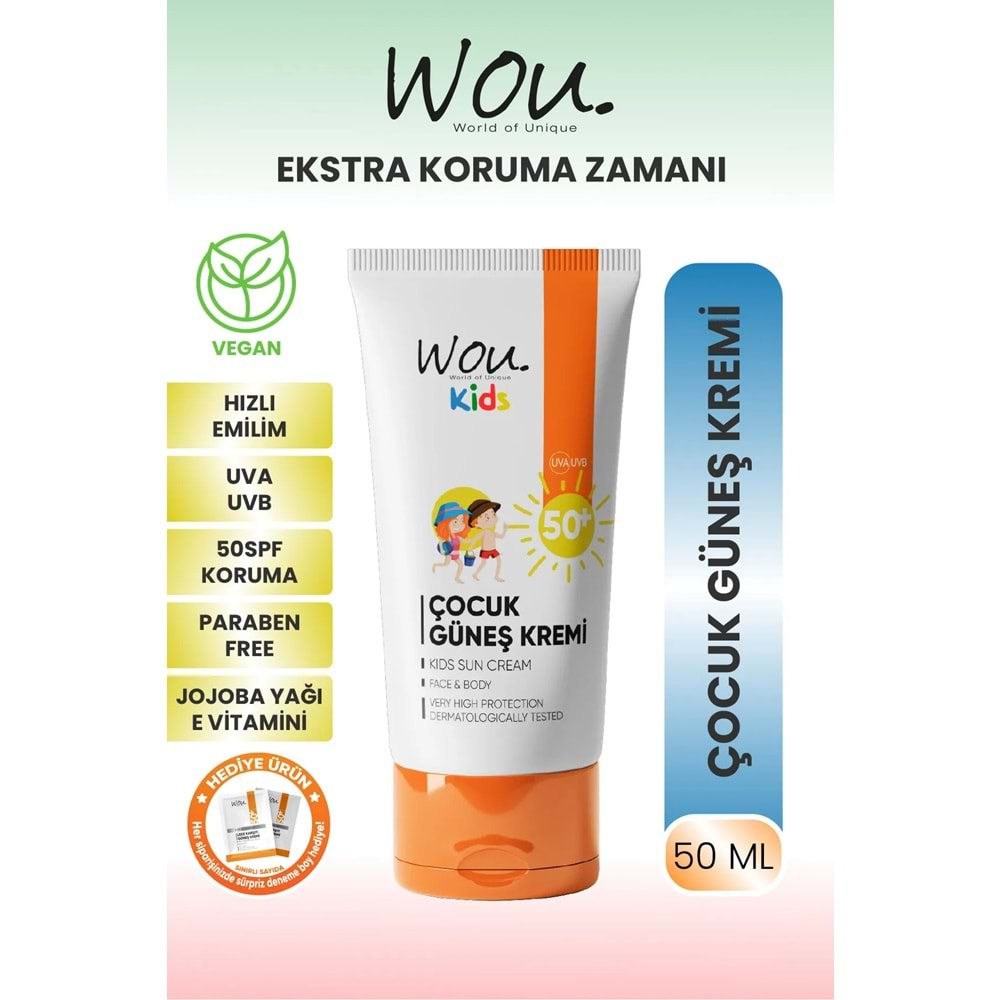 WOU ÇOCUK GÜNEŞ KREMİ SPF50+ 50 ML