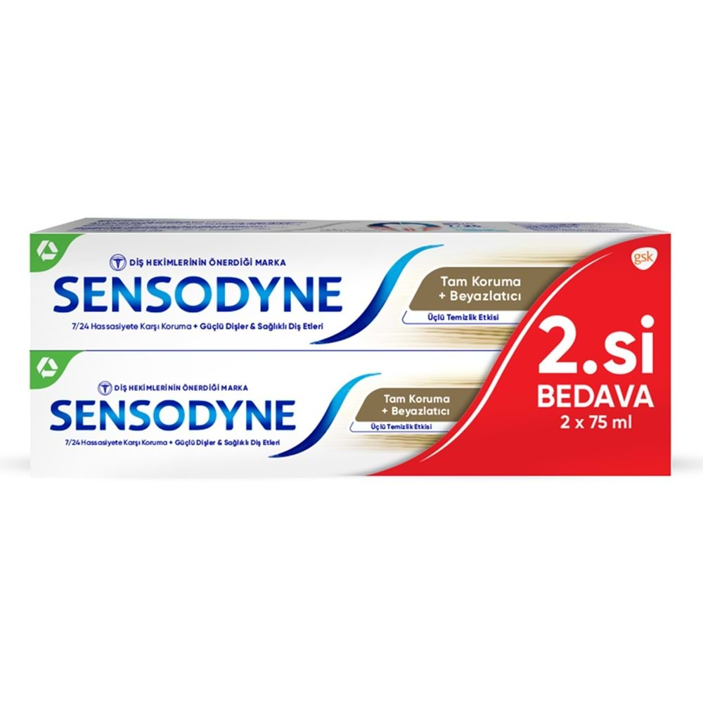 SENSODYNE TAM KORUMA+BEYAZLATICI 75 ML İKİLİ