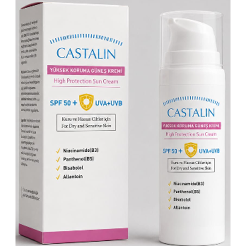 CASTALIN GÜNEŞ KREMİ 50SPF KURU VE HASSAS CİLTLER İÇİN