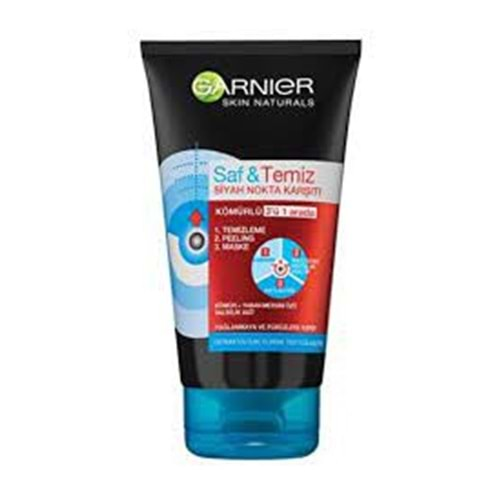 GARNIER KÖMÜRLÜ 3 Ü 1 ARADA 150 ML