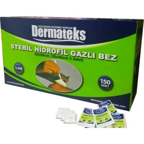 DERMATEKS GAZLI BEZ 30X80 (30 CM X 40 CM 2 ADET) 150 ADET