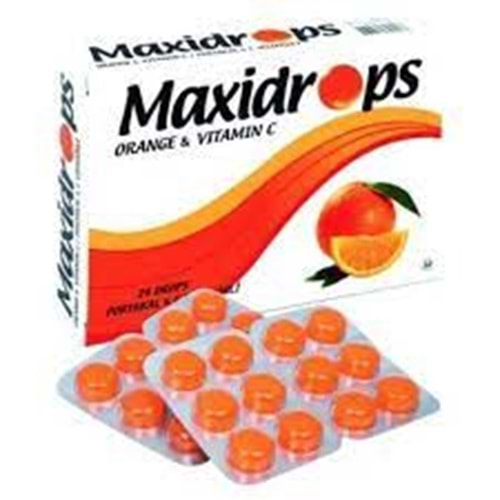 MAXİDROPS PASTİL PORTAKAL VE C VİTAMİNİ 24 ADET