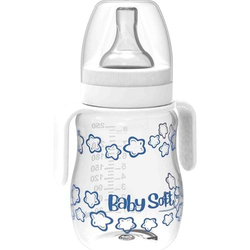 BABYSOFT 559 GENİŞ AĞIZLI KULPLU BİBERON 250 ML