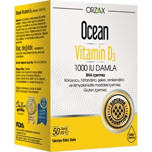 OCEAN VİTAMİN D3 1000 IU DAMLA 50 ML