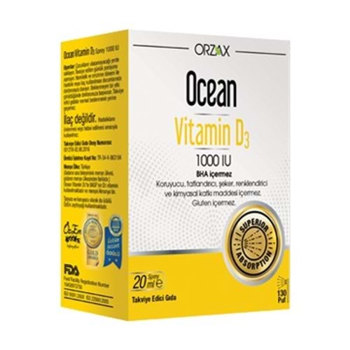 OCEAN VİTAMİN D3 1000 UI ORAL SPREY 20 ML