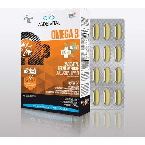 ZADEVİTAL PREMIUM OMEGA 3 FORTE 1200 MG 40 KAPSÜL