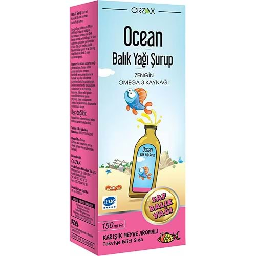 OCEAN BALIK YAĞI KARIŞIK MEYVE AROMALI ŞURUP 150 ML