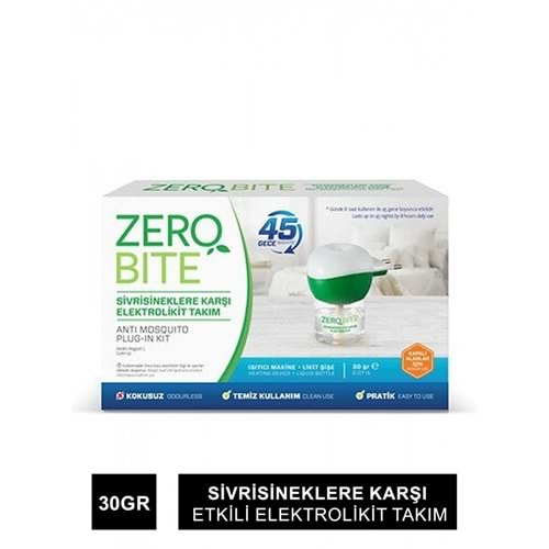 ZEROBİTE ELEKTRO CİHAZ + LİKİT 45 GECE 30 GR.