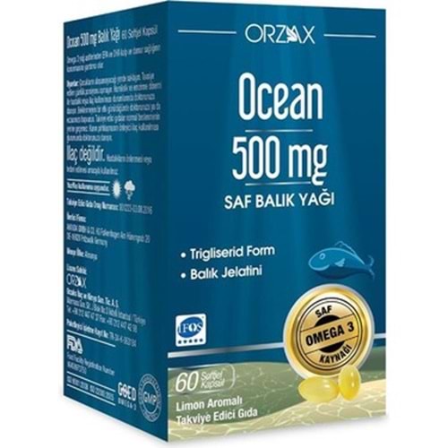 OCEAN BALIK YAĞI LİMON AROMALI 500 MG 60 KAPSÜL