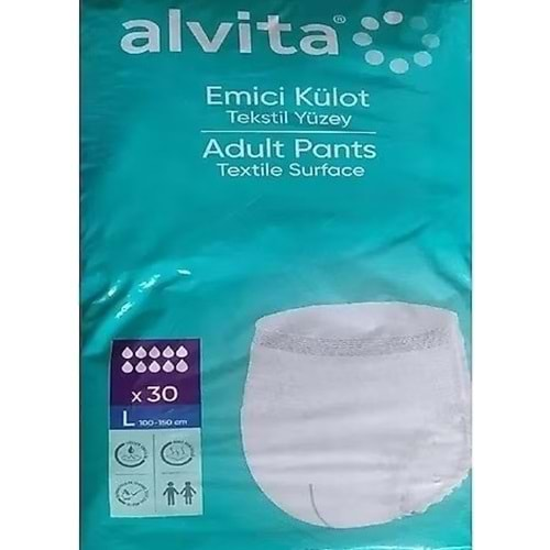 ALVİTA HASTA BEZİ KÜLOTLU LARGE 30 ADET