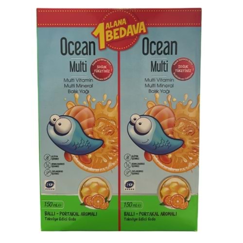 OCEAN MULTİ ŞURUP BALLI- PORTAKALLI 150 ML 1+1