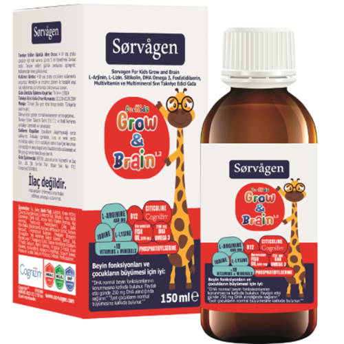 SORVAGEN GROW&BRAİN FOR KIDS SIVI 150 ML