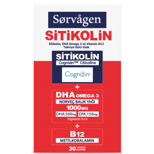 SORVAGEN SMART SİTİKOLİN DHA OMEGA 3 & VİTAMİN B12 30 KAPSÜL