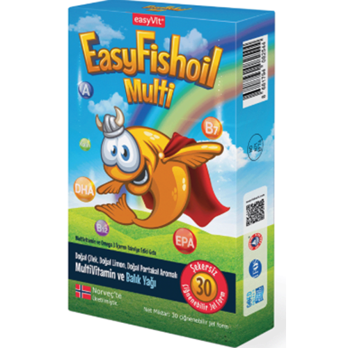 EASYFISHOIL MULTI OMEGA 3 VİTAMİN MİNERAL ÇİĞNEME 30 TB.