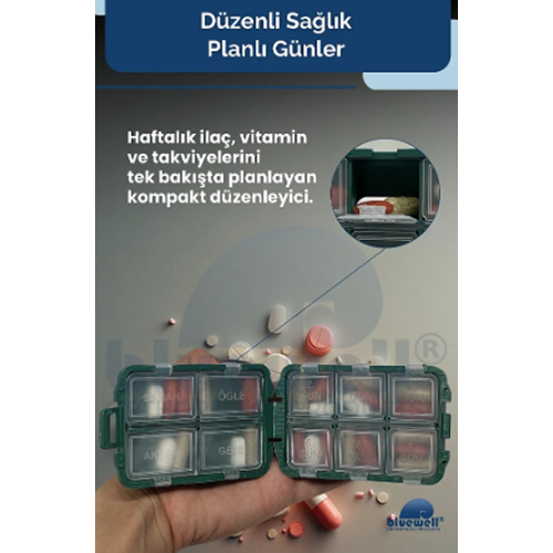 BLUEWELL HAFTALIK VE GÜNLÜK İLAÇ SAKLAMA KUTUSU