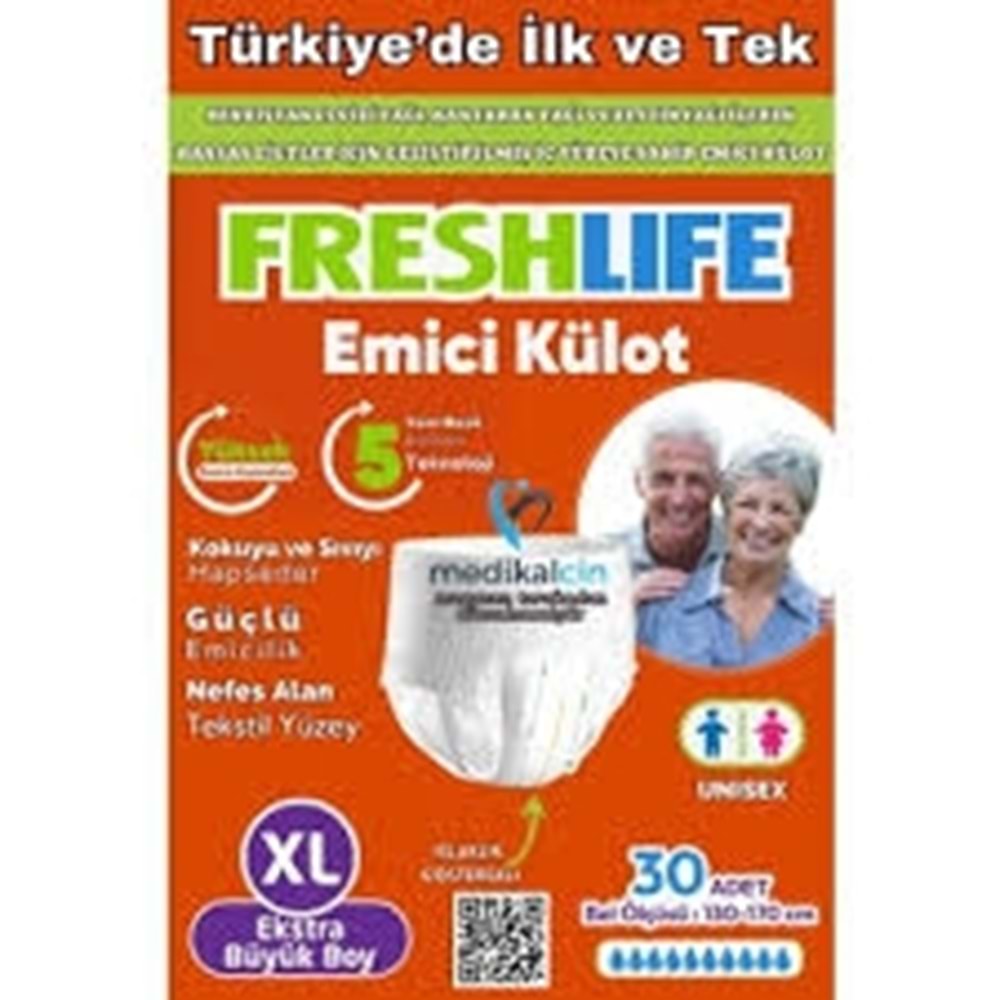FRESHLİFE HASTA BEZİ KÜLOTLU XLARGE 30 LU