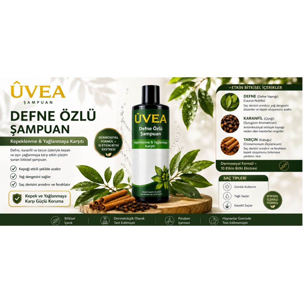 UVEA DEFNE&TARÇIN ŞAMPUAN 400 ML.